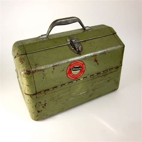 antique metal bait boxes|vintage tackle boxes full.